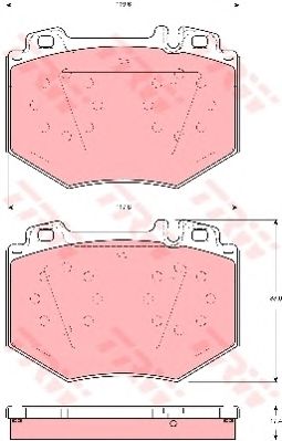 set placute frana,frana disc MERCEDES-BENZ S-CLASS W220 5,0-6,0 98-05 117,8 X 83 X 17,4 BREMBO