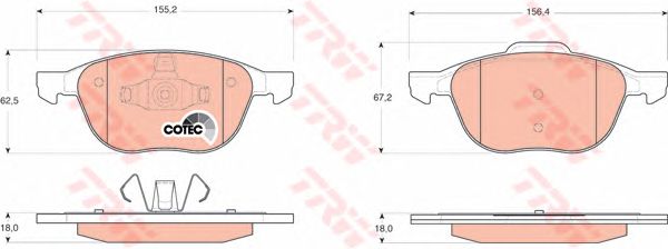 set placute frana,frana disc FORD FOCUS 04-/11-/MAZDA/VOLVO