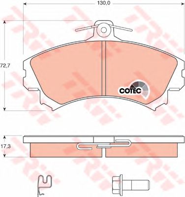 set placute frana,frana disc MITSUBISHI COLT 04-/SMAR FORFOUR