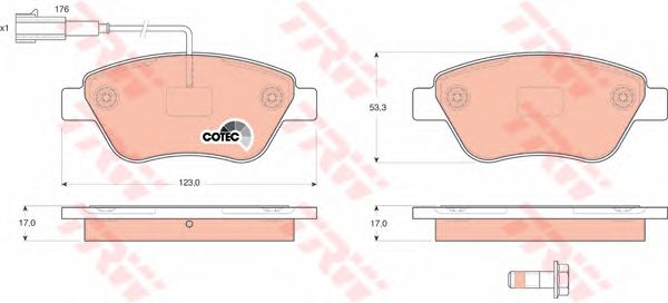 set placute frana,frana disc FIAT IDEA 1,2-1,4 03- 123 X 53,3 X 17