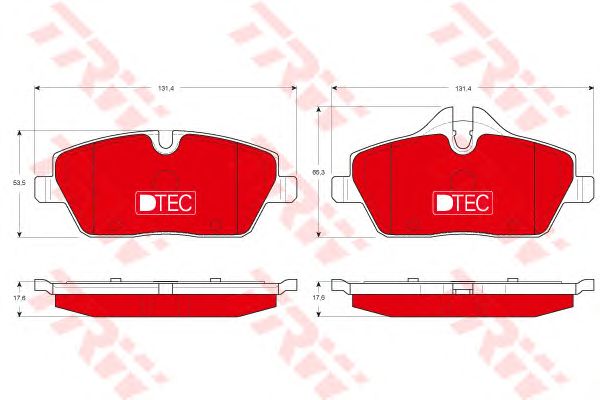 set placute frana,frana disc BMW 1 1,6-2,0 03-13 DTEC COTEC 131,4 X 65,3 X 17,6 131,4 X 53,5 X 17,6