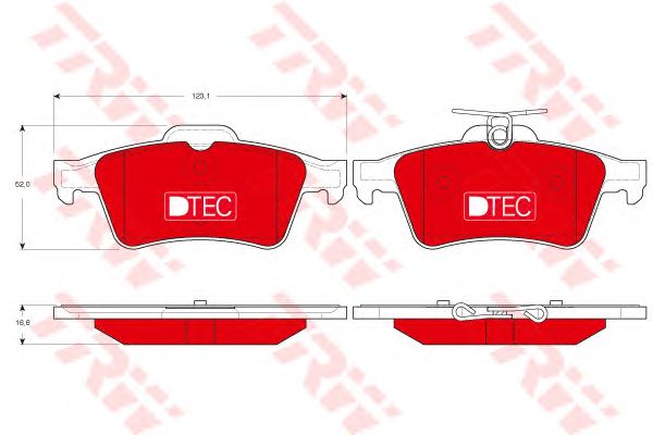 set placute frana,frana disc RENAULT ESPACE/LAGUNA/LATITUDE/VEL SATIS 01- DTEC COTEC 123,1 X 52 X 16,6