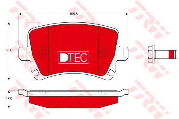 set placute frana,frana disc AUDI A3/A4/A6/TT 03-14 DT ECOTEC 105,5 X 56 X 17