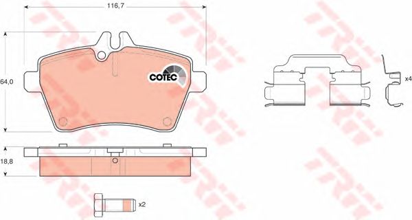 set placute frana,frana disc MERCEDES-BENZ W169 A-CLASSE