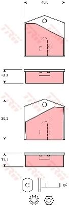 set placute de frana,frana de parcare cu disc DAIMLER COUPE 73-77/DAIMLER 89-94/LANDAULETTE 74-91