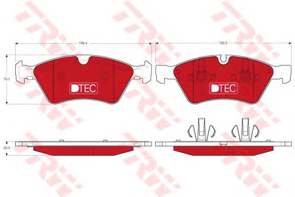 set placute frana,frana disc MERCEDES-BENZ W211/S211/W164/W251/X164 05- DTEC COTEC 193,3 X 70,1 X 20,3 194,4 X 70,1 X 20,3