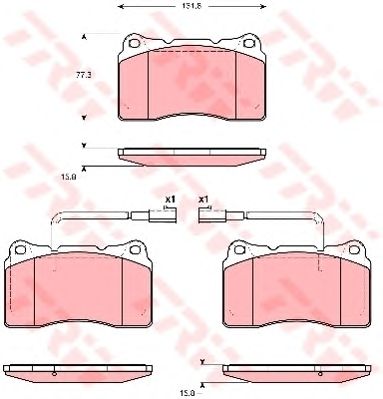 set placute frana,frana disc ALFA 159