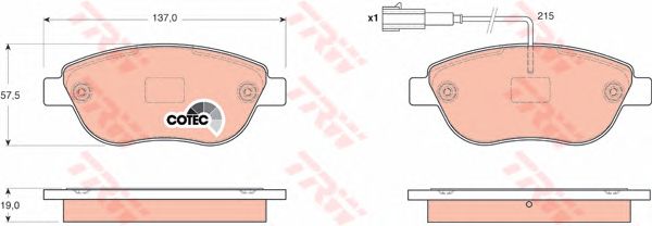 set placute frana,frana disc FIAT STILO 1,9D/DOBLO 10-