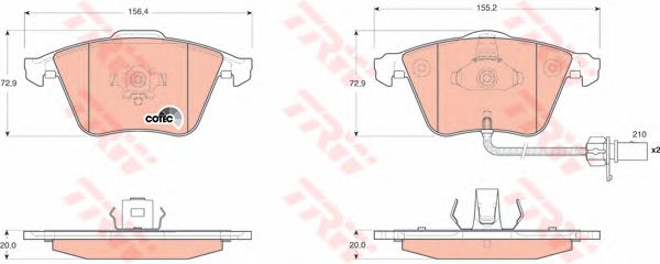 set placute frana,frana disc VW A4/A6 04-