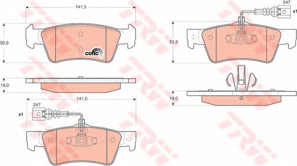 set placute frana,frana disc VW TOUAREG/T5