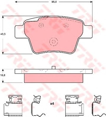 set placute frana,frana disc PEUGOET 307