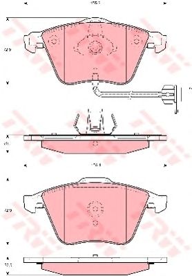 set placute frana,frana disc AUDI TT 2,0 TFSI/3,2 V6 QUATTRO 06-07 156,4 X 72,9 X 20