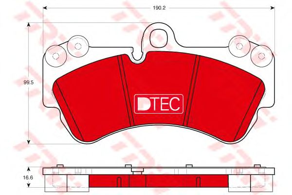 set placute frana,frana disc VW TOUAREG 3,2-4,2 06-10 DTEC COTEC 190,2 X 99,5 X 16,6