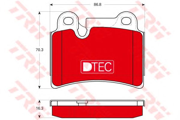 set placute frana,frana disc VW TOUAREG 3,0-5,0 TDI 02-10 DTEC COTEC 86,8 X 70,3 X 16,3