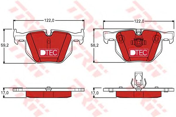 set placute frana,frana disc BMW 5/6 2,0-3,0 03-10 DTEC COTEC 122 X 59,2 X 17 122 X 58,2 X 17