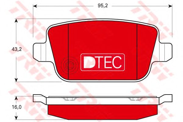 set placute frana,frana disc FORD FOCUS/GALAXY/KUGA/MONDEO/S-MAX 06-15 DTEC COTEC 95,2 X 43,2 X 16