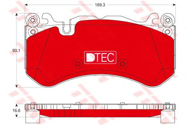 set placute frana,frana disc MERCEDES-BENZ W204/W212/X218/R230/R231 06- DTEC COTEC 189,9 X 93,1 X 16,6