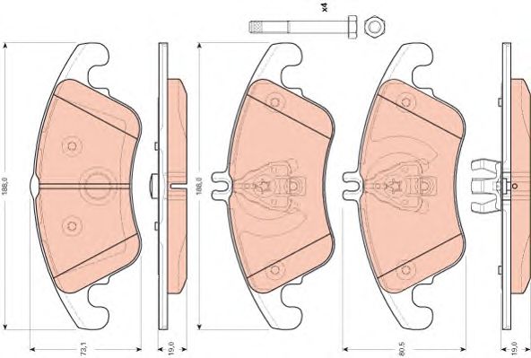 set placute frana,frana disc