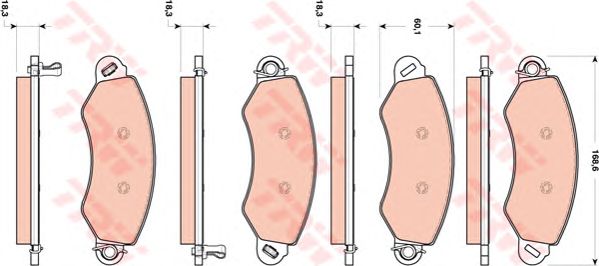 set placute frana,frana disc LDV MAXUS 05-09 168,9 X 60,2 X 18,4