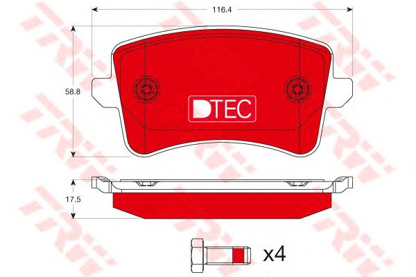 set placute frana,frana disc AUDI A4/A5/Q5 07- DT ECOTEC 116,4 X 58,8 X 17,5