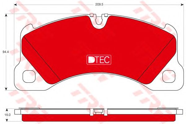 set placute frana,frana disc PORSCHE CAYENNE/PANAMERA 06- DTEC COTEC 209,5 X 94,4 X 16