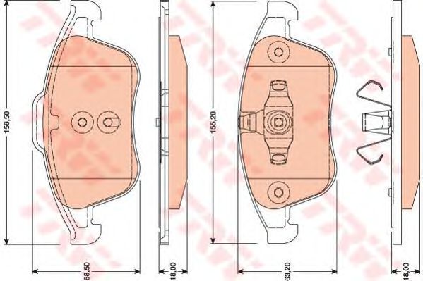 set placute frana,frana disc