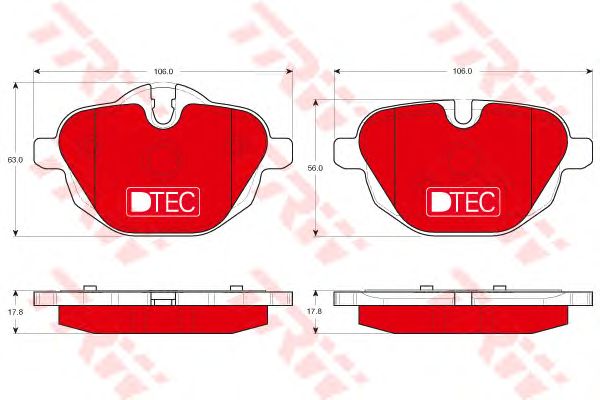 set placute frana,frana disc BMW 5/X3/X4 09- DT ECOTEC 106 X 56 X 17,8 106 X 63 X 17,8