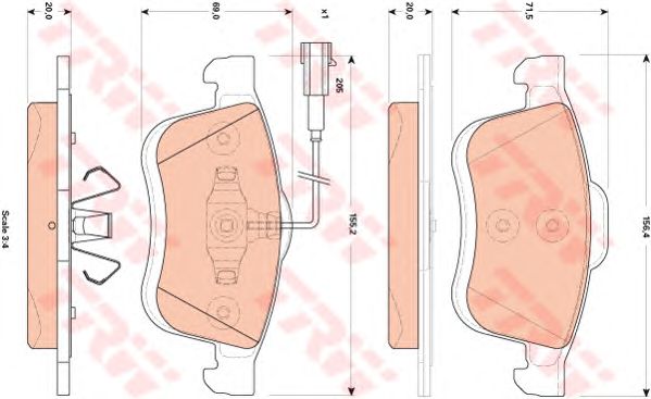 set placute frana,frana disc