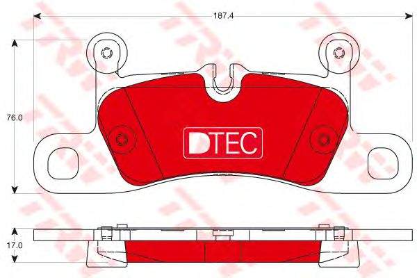 set placute frana,frana disc VW TOUAREG 3,0-4,2 TDI 10- DTEC COTEC 187,4 X 76 X 17