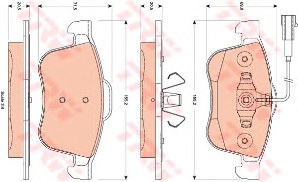 set placute frana,frana disc