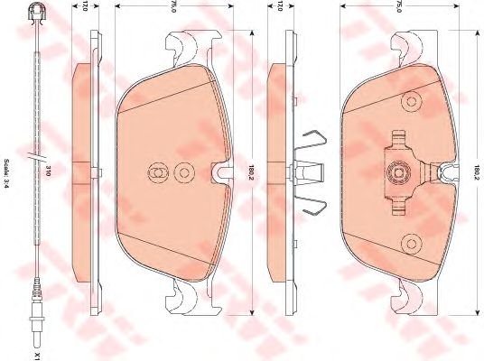 set placute frana,frana disc