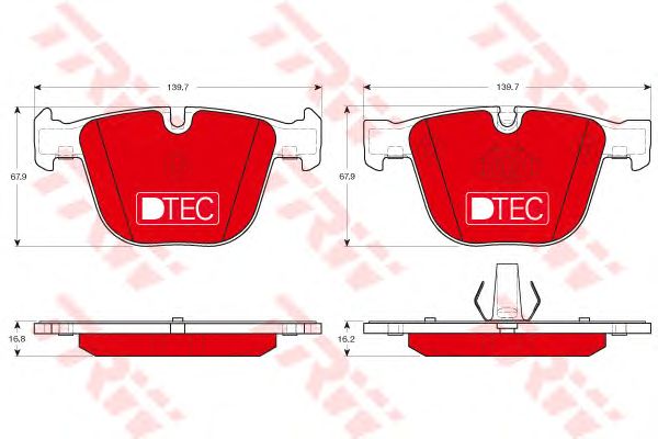 set placute frana,frana disc BMW X5/X6 2,0-4,4 07- DTEC COTEC 139,7 X 67,9 X 16,8 139,7 X 67,9 X 16,2