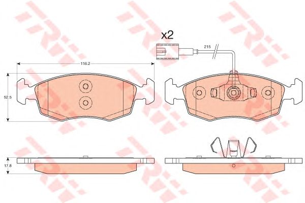 set placute frana,frana disc FIAT PUNTO 12-/EVO 09- 1,2-1,4