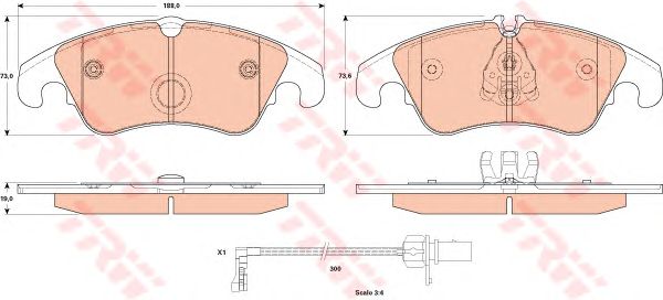 set placute frana,frana disc