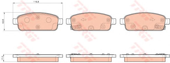 set placute frana,frana disc OPEL AMPERA 1,4 11- 116,6 X 42,8 X 17 ATE