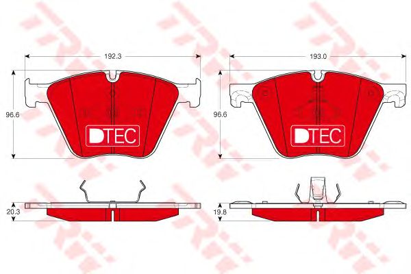 set placute frana,frana disc BMW X5/X6 3,0-4,4 09- DTEC COTEC 192,3 X 96,6 X 20,3 193 X 96,6 X 19,8