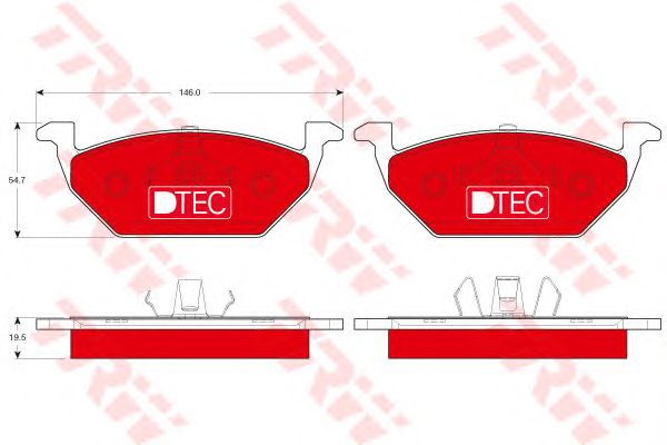 set placute frana,frana disc AUDI A1 1,4-2,0 TDI 10- DTEC COTEC 146 X 54,7 X 19,8