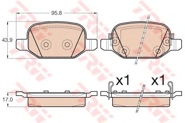 set placute frana,frana disc FIAT 500L 12-