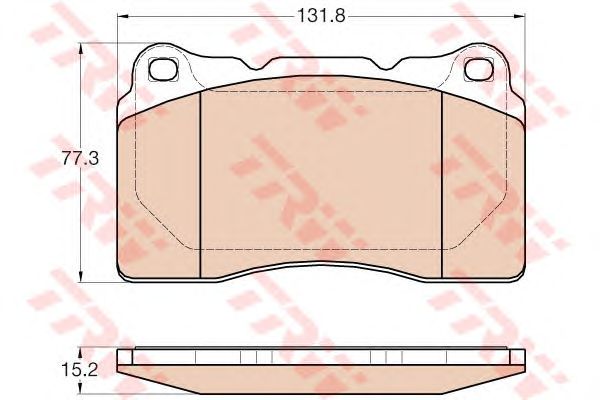 set placute frana,frana disc RENAULT MEGANE COUPE 2,0 08- 131,2 X 77,3 X 15,2 BREMBO