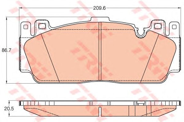 set placute frana,frana disc BMW 5 11-/6 12- versiunea M5/M6 209,6 X 86,7 X 20,5