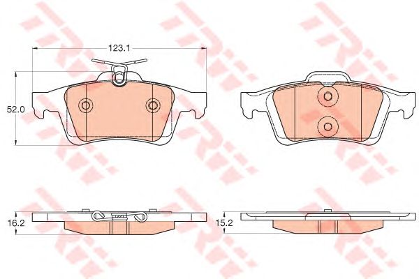 set placute frana,frana disc FORD C-MAX/FOCUS 1,0-2,0 10- 123,1 X 52 X 16,2 ATE