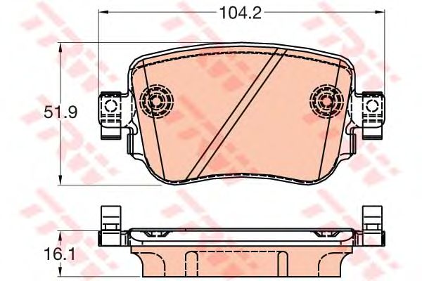 set placute frana,frana disc AUDI A1 10-/Q3 14- 104,2 X 51,9 X 16,7