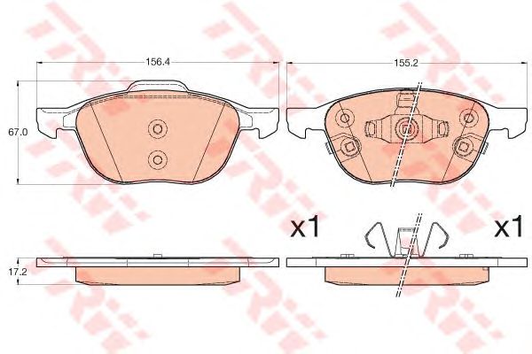 set placute frana,frana disc FORD FOCUS 04-/11-/MAZDA/VOLVO