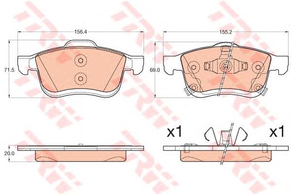 set placute frana,frana disc FIAT 500L 13-