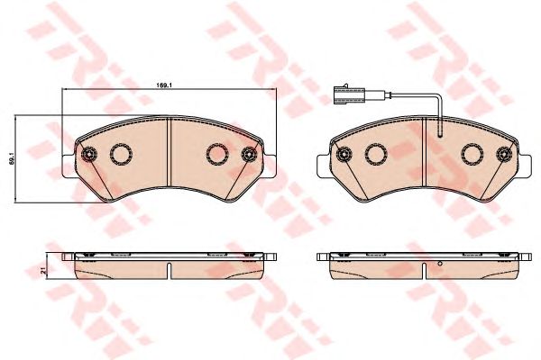 set placute frana,frana disc FIAT DUCATO 07- 169,1 X 69,1 X 21