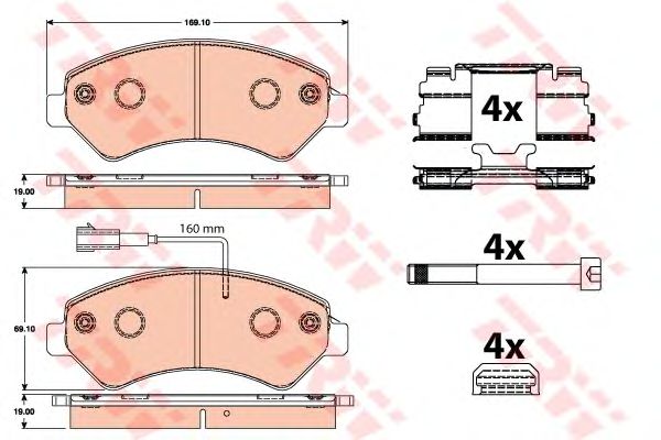 set placute frana,frana disc FIAT DUCATO 06- 2000KG