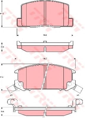 set placute frana,frana disc TOYOTA MR 2 1,6-2,0 16V 84-07 106,7 X 47 X 15 AKEBONO