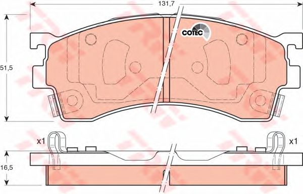 set placute frana,frana disc MAZDA 626 91-/PROBE/323 98-