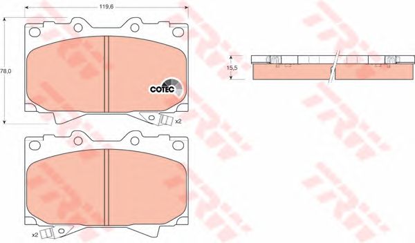 set placute frana,frana disc TOYOTA LAND CRUISER 98- 4,2TD/4,7B