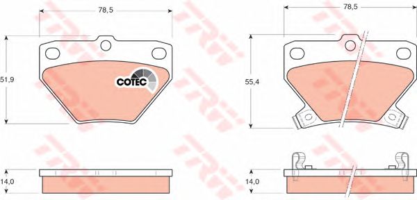 set placute frana,frana disc TOYOTA YARIS